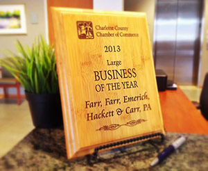 Charlotte County Chamber Selects Farr Law Firm as Business of the Year | Farr Law | Serving Southwest Florida (image)