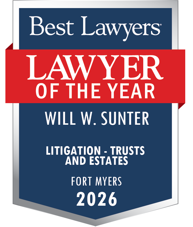 Will W. Sunter litigation attorney in Punta Gorda Florida named Lawyer of the Year by Best Lawyers in 2026.