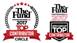 Award Logos for The Fund 2017 Top Contributor Circle and 20th Circuit Top Contributor
